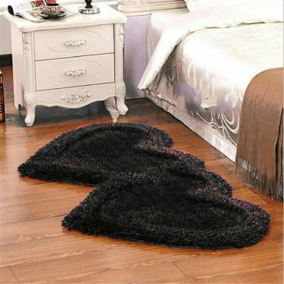 SPA Furnishing Black Polyester Carpet(2 ft,  X 5 ft, Abstract)