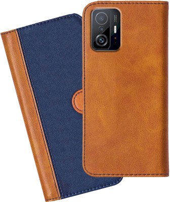 Flipkart SmartBuy Flip Cover for Mi 11T Pro(Blue, Brown, Dual Protection, Pack of: 1)