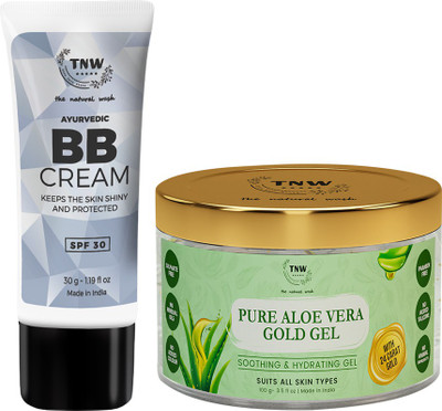 TNW - The Natural Wash BB Cream & Pure Aloe Vera Gold Gel for Flawless and Glowing Skin(2 Items in the set)