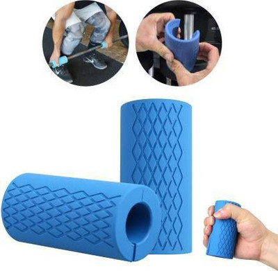 HACKERX Pair of Dumbbell Grips Barbell grip Thick Bar Handles Anti-slip Protect Fat Grip Hand Grip/Fitness Grip(Blue)