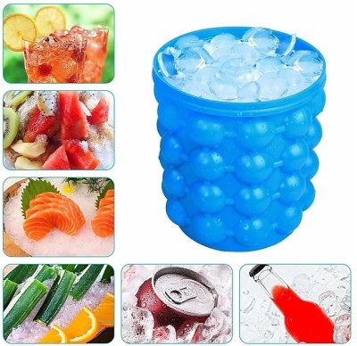 Heach silicone Ice cube tray bucket Blue Silicone Ice Cube Tray(Pack of1)