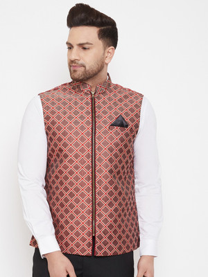 VASTRAMAY Sleeveless Checkered Men Jacket
