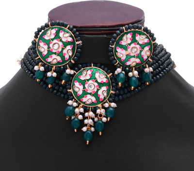 angels jewels Brass Gold-plated Multicolor Jewellery Set(Pack of 1)