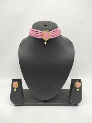 JMBW INTERNATIONAL Brass Gold-plated Pink Jewellery Set(Pack of 2)