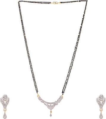 STYYLO FASHION Brass Gold-plated White Jewellery Set(Pack of 1)