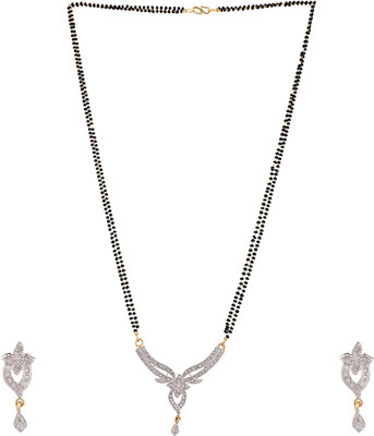 Styylo Jewels Brass Gold-plated White Jewellery Set(Pack of 1)