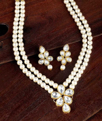 CATALYST Alloy Gold-plated White Jewellery Set(Pack of 1)