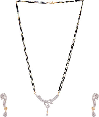 Styylo Jewels Brass Gold-plated White Jewellery Set(Pack of 1)