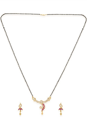 Styylo Jewels Brass Gold-plated White Jewellery Set(Pack of 1)