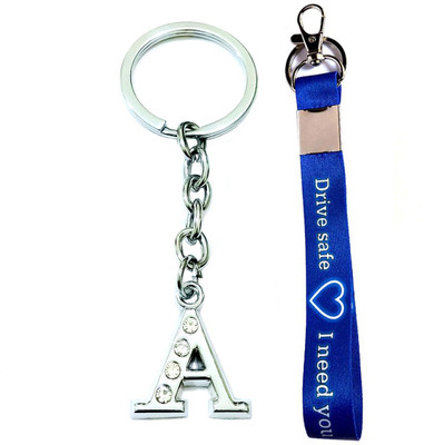 Meeko.com letter A & blue DRIve safe 04ff Lanyard(blue)