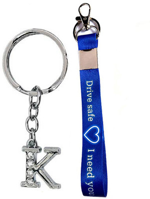 Meeko.com alphabet K & blue drive safe tag K2 Key Chain