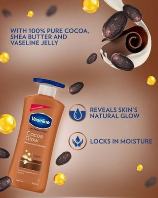 Vaseline Cocoa glow Restores Glow To Dull & Dry Skin Body Lotion (400 ml)-1 -pc(400 ml)