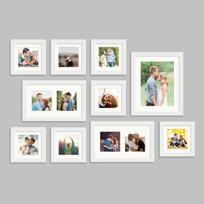 Art Street Wood Wall Photo Frame(White, 10 Photo(s), 8 x 10 Inches, 5 x 5 Inches, 6 x 10 Inches)
