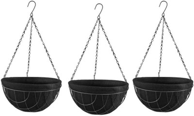 TrustBasket Alisa Hanging Basket (Set of 3) Plant Container Set(Pack of 3, Metal)
