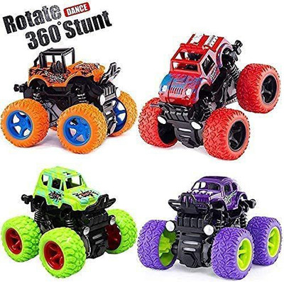 Kidzoy 4WD Truck Cars Push And Go Toy Trucks Friction Powered Cars (Pack Of 4 Cars)  (Multicolor) For Rs. 167 @ 89 %
