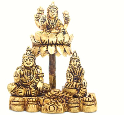 aalayam selveer Kuber Lakshmi Idol | Kuber Laxmi Murti | Lakshmi Kubera Statue Brass Decorative Showpiece  -  12.7 cm(Brass, Gold)
