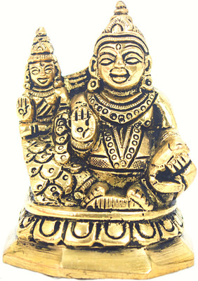 aalayam selveer Kuber Lakshmi Idol | Kuber Laxmi Murti | Lakshmi Kubera Statue Brass Decorative Showpiece  -  7.6 cm(Brass, Gold)