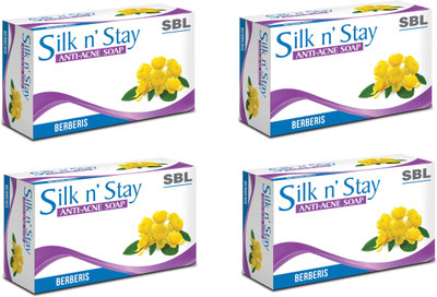 SBL SILK N STAY ANTI-ACNE ( BERBERIES) SOAP (PACK OF 4 )(4 x 75 g)