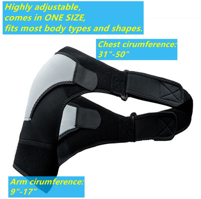 keycraze Adjustable Shoulder Stability Brace for Women & Men, Compression Shoulder Support(Black)