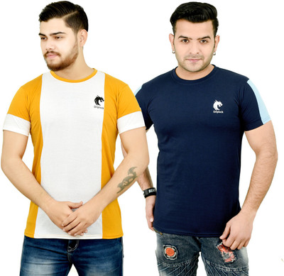 Driplock Colorblock Men Round Neck Multicolor T-Shirt