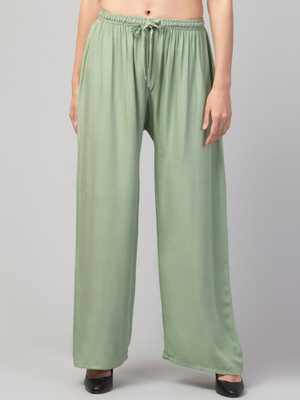 FamBee Relaxed Women Light Green Trousers