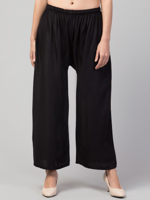 FamBee Relaxed Women Black Trousers