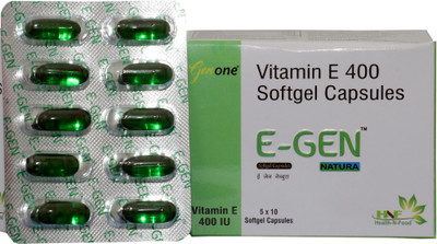 genone E-gen 400 Vitamin E capsule, Natural vitamin E 400 mg(10 x 5 No)