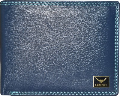 cadrohides Men Blue Genuine Leather Wallet(9 Card Slots)