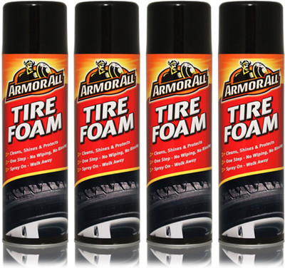 Armor All Tire Foam-Cleans, Shines and Protects (Spray ON-Walk Away) 500 ml Wheel Tire Cleaner(Pack of 4)
