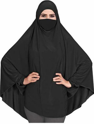 kalvine Polyester Solid Abaya(Black)