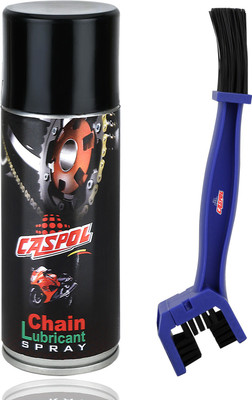 Caspol Chain Lubricant Spray & Chain Cleaning Brush Chain Lubricant Spray with Cleaning Brush Chain Oil(400 ml, Pack of 2)