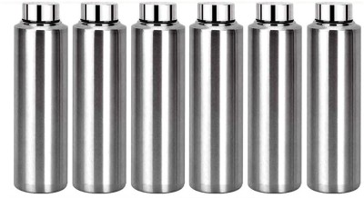 ATROCK 1000ml Stainless Steel Fridge Water Bottle Set of 6 1000 ml Bottle(Pack of 6, Silver, Steel)