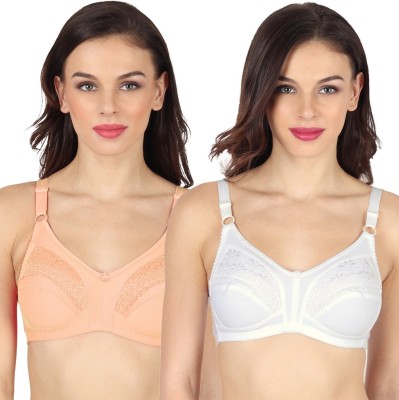 TEENY BOPPER Women Full Coverage Non Padded Bra(White, Beige)