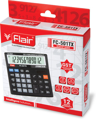 FLAIR 133632 FC - 501TX Basic  Calculator(12 Digit)