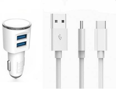 SANNO WORLD 17 W Turbo Car Charger(White, With USB Cable)