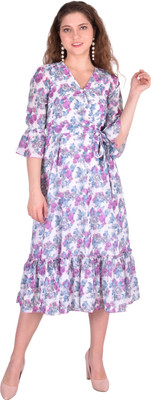MATINE Women Maxi Multicolor Midi/Calf Length Dress