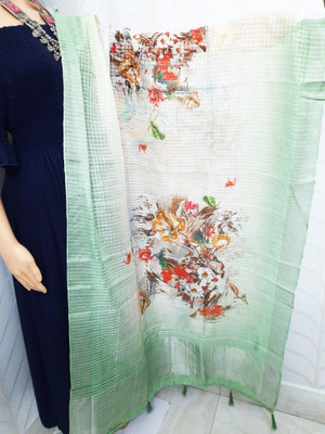 rayie collection Cotton Blend Floral Print Women Dupatta