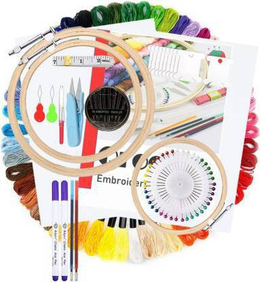 Royal Villa mbroidery Materials Starter Kit For Cross Stitch. Embroidery Hoop(Pack of 50)