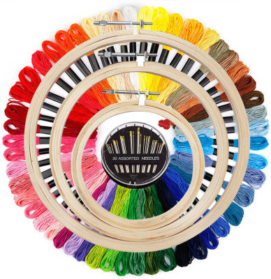 Royal Villa Special Pack of 3 Embroidery Hoop Frame beginners kit for cross stitch work. Embroidery Hoop(Pack of 3)