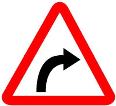 Ladwa Right Hand Curve Emergency Sign(Reflective Sign)