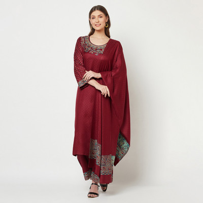 Safaa Acrylic Blend Self Design Kurta & Palazzo Material