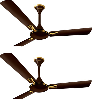 LUMINOUS Audie Truffle Brown Metallic ( Pak of 2 ) 1200 mm Anti Dust 3 Blade Ceiling Fan