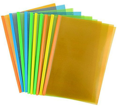 Aahum polypropylene A4 Paper Stick File(Set Of 10, Multicolor)