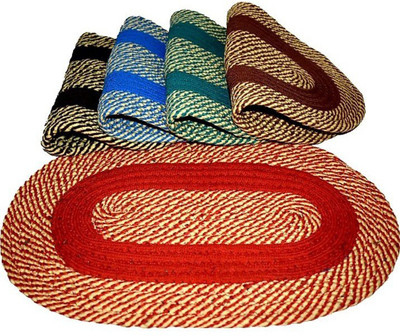 varsha tex Polyester Door Mat(Multicolor, Medium, Pack of 5)