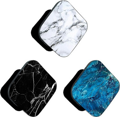 iCopertina PACK OF 3 Black White And Blue Marble Patterns Mobile Holder
