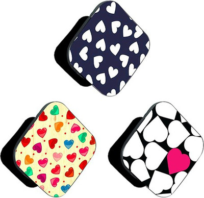 iCopertina PACK OF 3 Colorful Hearts And Heart Patterns Mobile Holder