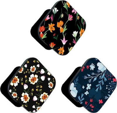 iCopertina PACK OF 3 Orange Red Small Floral And White Small Floral Mobile Holder