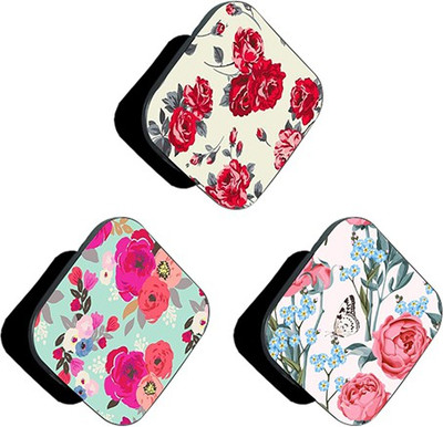 iCopertina PACK OF 3 Red And Pink Florals Mobile Holder
