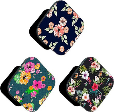 iCopertina PACK OF 3 Orange Pink Floral And Florals Mobile Holder