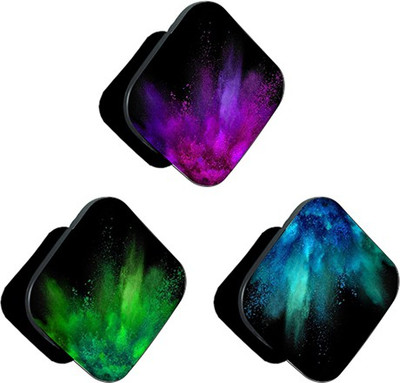 iCopertina PACK OF 3 Purple Green Blue Color Burst Mobile Holder